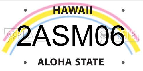 2ASM06 Hawaii License Plate