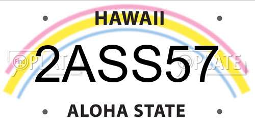 2ASS57 Hawaii License Plate