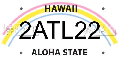2ATL22 Hawaii License Plate