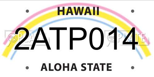 2ATP014 Hawaii License Plate
