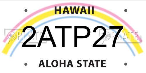 2ATP27 Hawaii License Plate