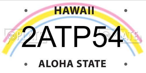 2ATP54 Hawaii License Plate