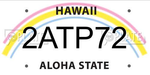 2ATP72 Hawaii License Plate
