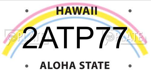 2ATP77 Hawaii License Plate