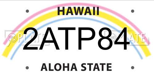 2ATP84 Hawaii License Plate