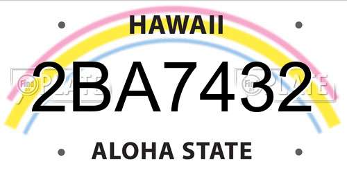 2BA7432 Hawaii License Plate