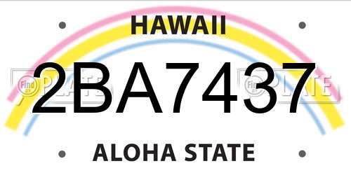 2BA7437 Hawaii License Plate