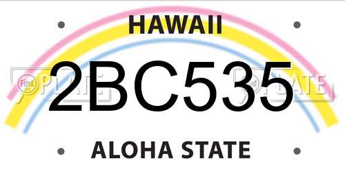 2BC535 Hawaii License Plate