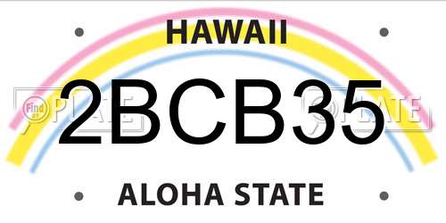 2BCB35 Hawaii License Plate