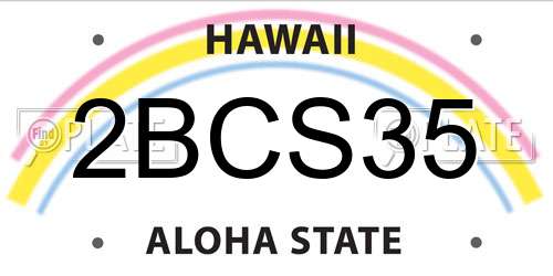 2BCS35 Hawaii License Plate
