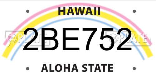 2BE752 Hawaii License Plate