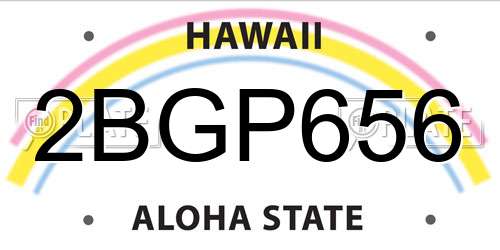2BGP656 Hawaii License Plate