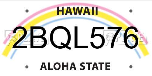 2BQL576 Hawaii License Plate