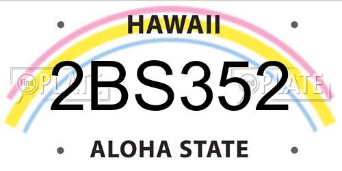 2BS352 Hawaii License Plate