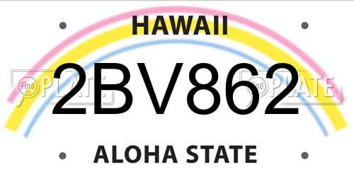 2BV862 Hawaii License Plate