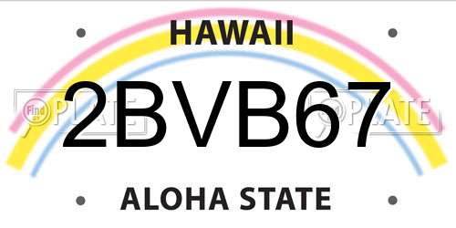 2BVB67 Hawaii License Plate