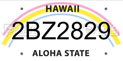 2BZ2829 Hawaii License Plate