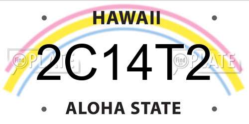 2C14T2 Hawaii License Plate