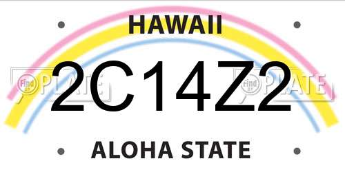 2C14Z2 Hawaii License Plate