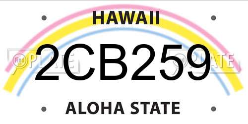 2CB259 Hawaii License Plate