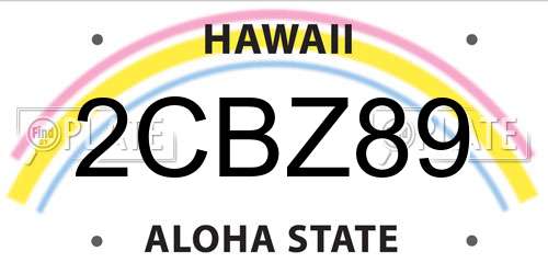 2CBZ89 Hawaii License Plate