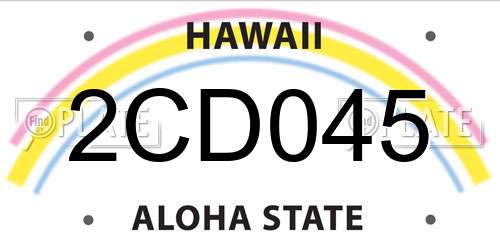 2CD045 Hawaii License Plate