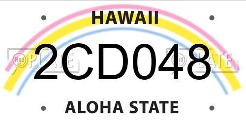 2CD048 Hawaii License Plate
