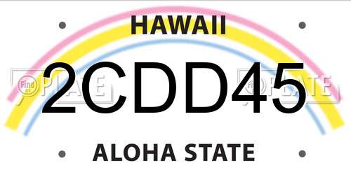 2CDD45 Hawaii License Plate