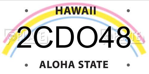 2CDO48 Hawaii License Plate