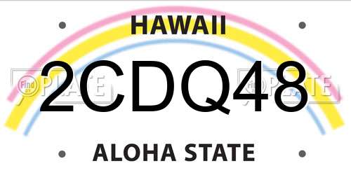 2CDQ48 Hawaii License Plate