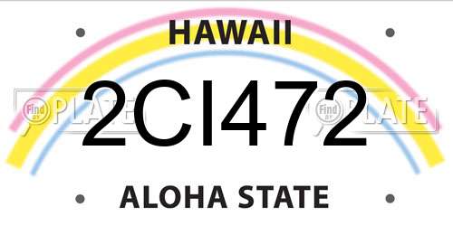 2CI472 Hawaii License Plate