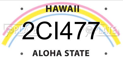 2CI477 Hawaii License Plate