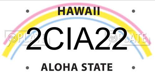 2CIA22 Hawaii License Plate