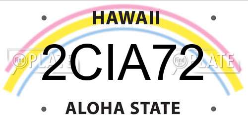2CIA72 Hawaii License Plate