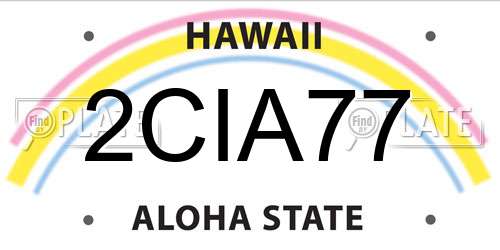 2CIA77 Hawaii License Plate