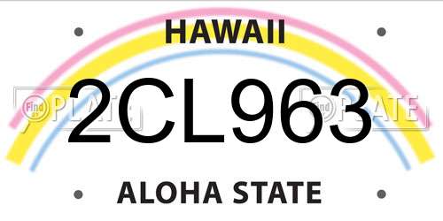 2CL963 Hawaii License Plate