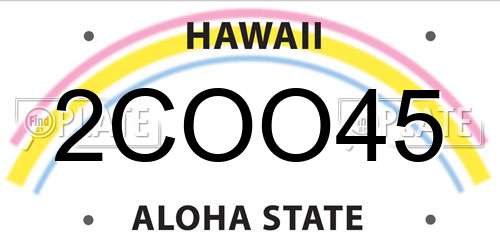 2COO45 Hawaii License Plate