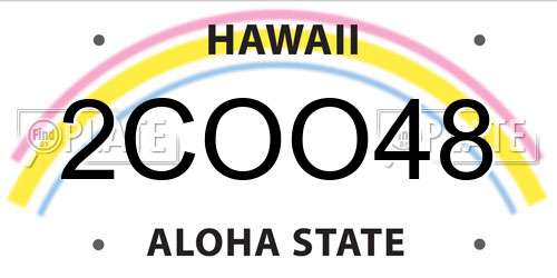 2COO48 Hawaii License Plate