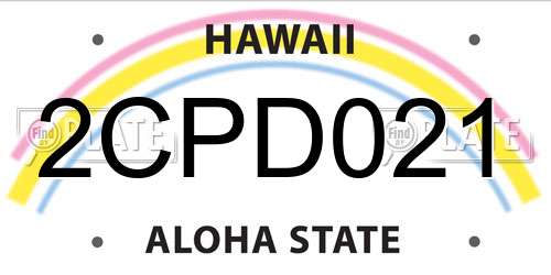 2CPD021 Hawaii License Plate