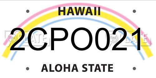 2CPO021 Hawaii License Plate