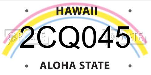 2CQ045 Hawaii License Plate