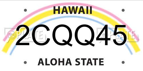 2CQQ45 Hawaii License Plate
