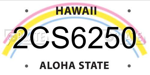 2CS6250 Hawaii License Plate