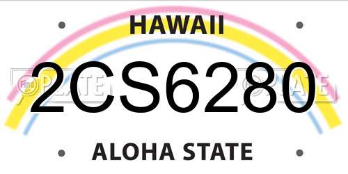 2CS6280 Hawaii License Plate