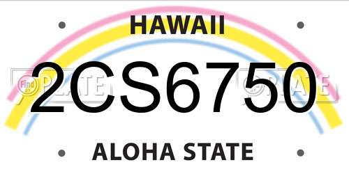 2CS6750 Hawaii License Plate