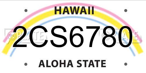 2CS6780 Hawaii License Plate