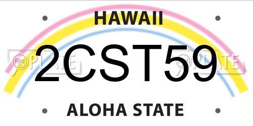 2CST59 Hawaii License Plate
