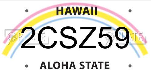 2CSZ59 Hawaii License Plate