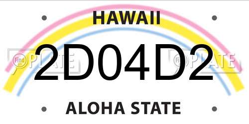 2D04D2 Hawaii License Plate
