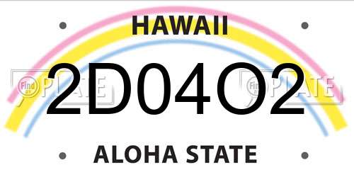 2D04O2 Hawaii License Plate
